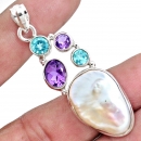 Biwa Perle-Amethyst-Topas